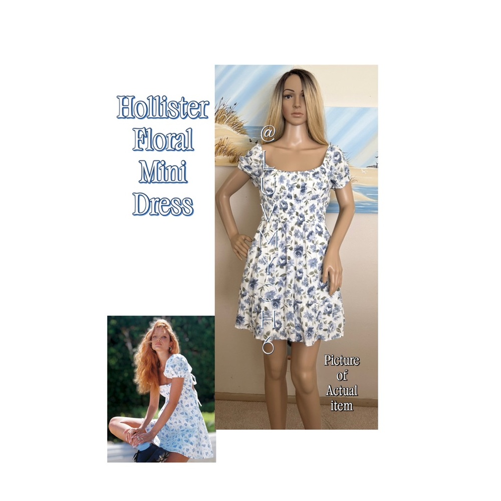 Hollister Blue & White Floral Mini Dress